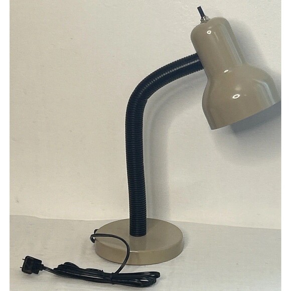New Vintage Underwriter Lamp Tan  Gooseneck College Dorm MCM Stranger Things - Picture 1 of 5